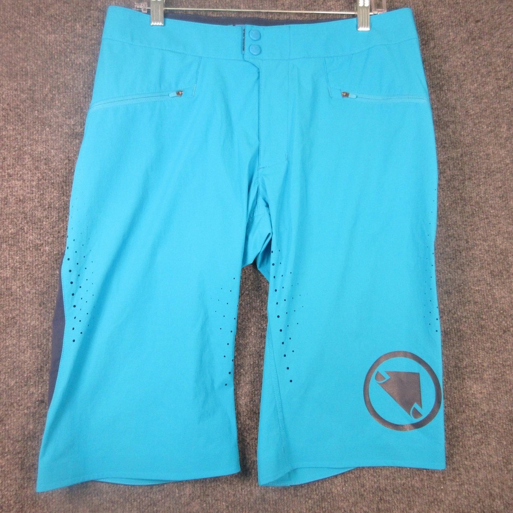 Endura SingleTrack Lite Cycling Shorts Mens Medium Blue MTB Trail Nylon Pockets